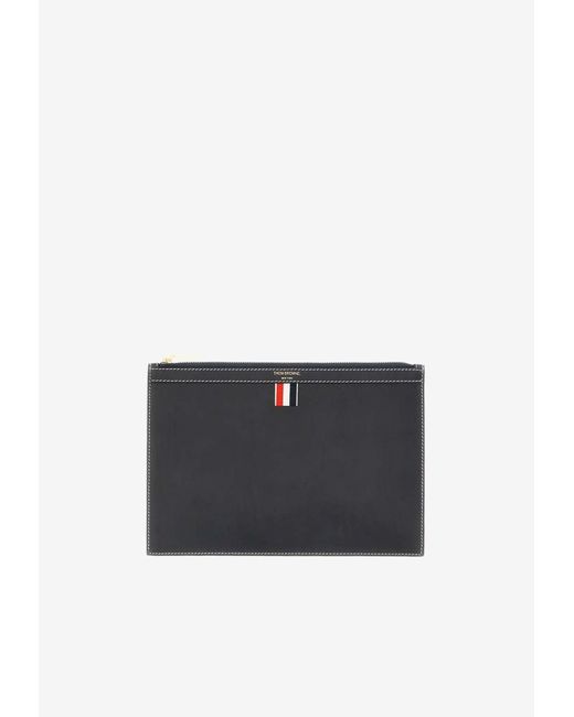 Thom Browne Black Small Smooth Leather Document Holder for men