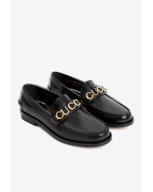 Gucci Black Leather Loafer for men