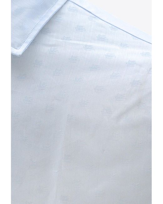 Etro White All-Over Pegaso Logo Shirt for men
