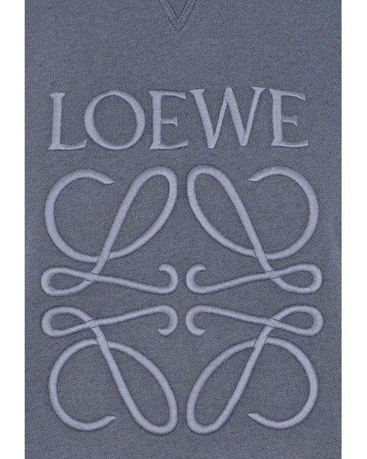 Loewe Distressed Anagram Embroidered Sweatshirt in Blue | Lyst Canada