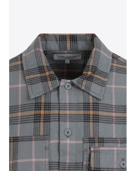 Carhartt Gray Hadley Checked Button-Up Shirt for men
