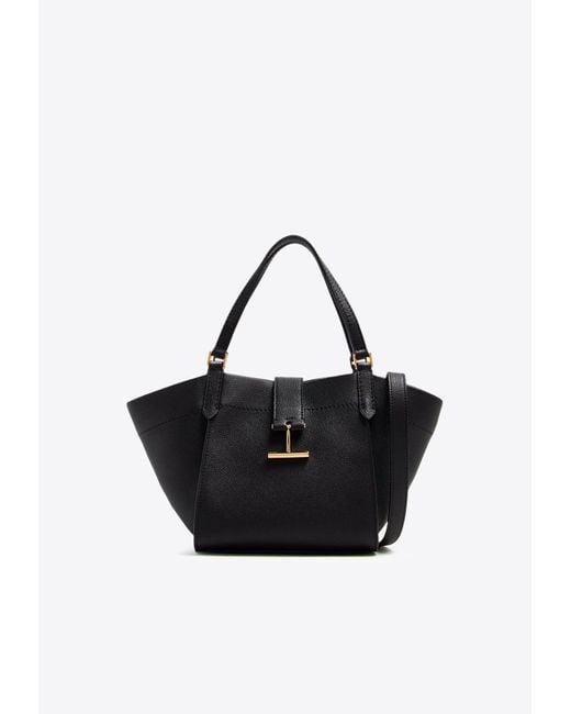 Tom Ford Black Small Tara Leather Tote Bag
