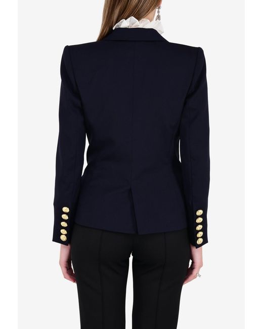 Alexandre Vauthier Blue Double-Breasted Wool Blend Blazer