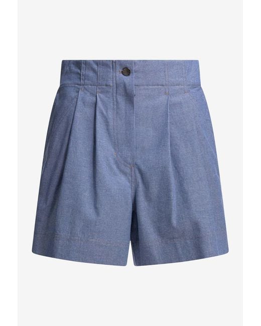 Moncler Blue Utility Mini Shorts