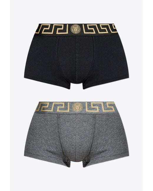 Versace Black Greca Border Trunks for men