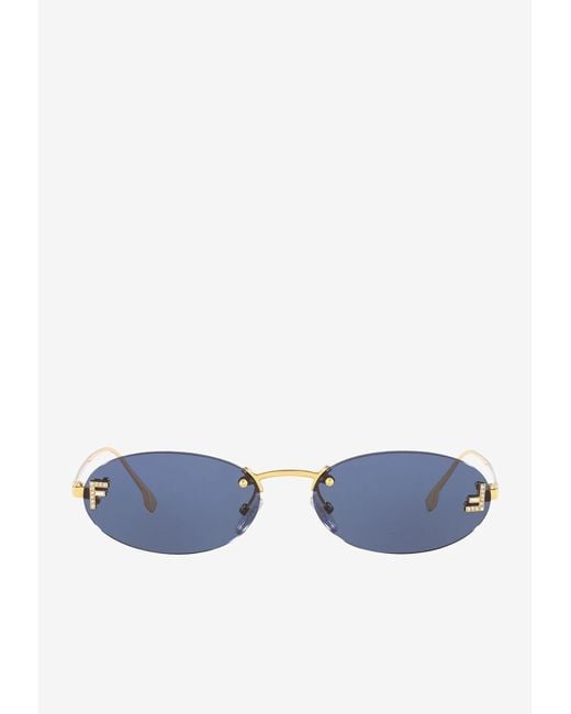 Fendi Blue First Oval Sunglasses