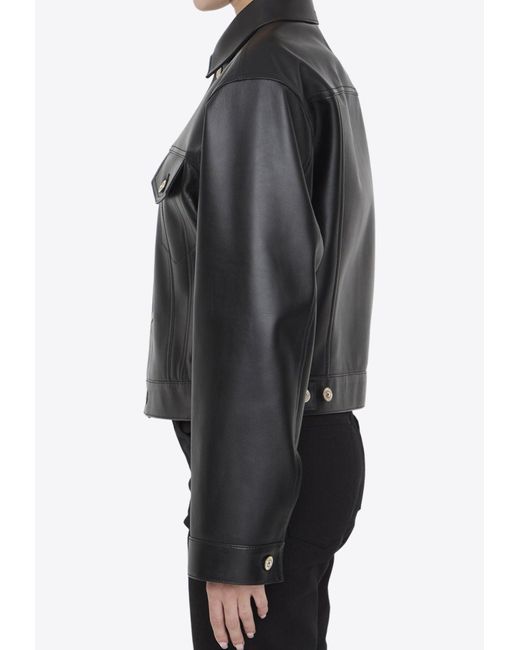 Balenciaga Black Cropped Leather Jacket