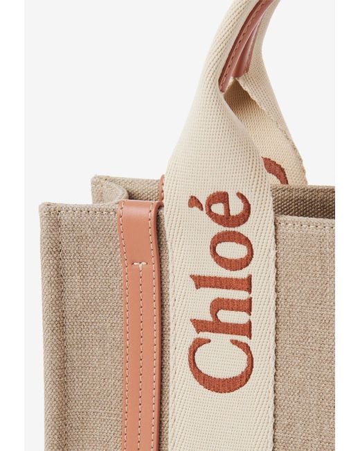 Chloé White Small Woody Tote Bag