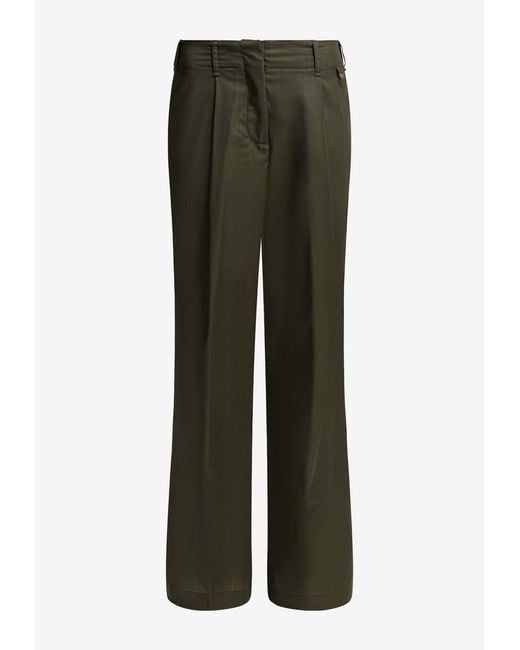Herno Green Tailored Wool Pants