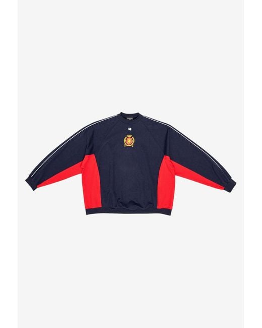 Balenciaga Lion Crest Pullover Sweatshirt in Blue for Men | Lyst