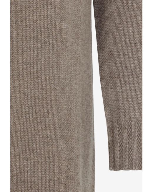 Max Mara Gray Summer Midi Knit Dress