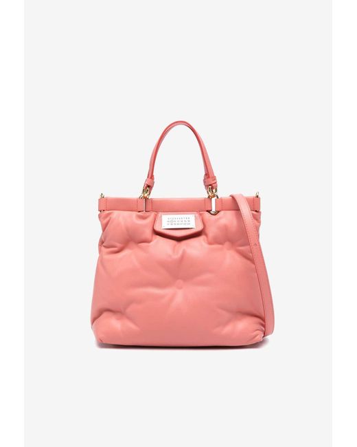 Maison Margiela Pink Small Glam Slam Leather Tote Bag