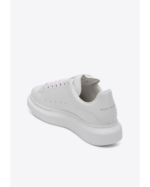 Alexander McQueen White Oversized Leather Low-Top Sneakers