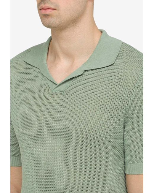 Tagliatore Green Knitted Polo T-Shirt for men
