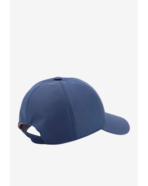 Kiton Blue Logo Nylon Baseball Cap for men
