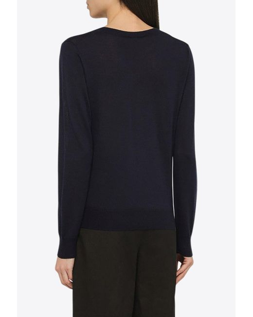 P.A.R.O.S.H. Blue Wool And Cashmere V-Neck Sweater