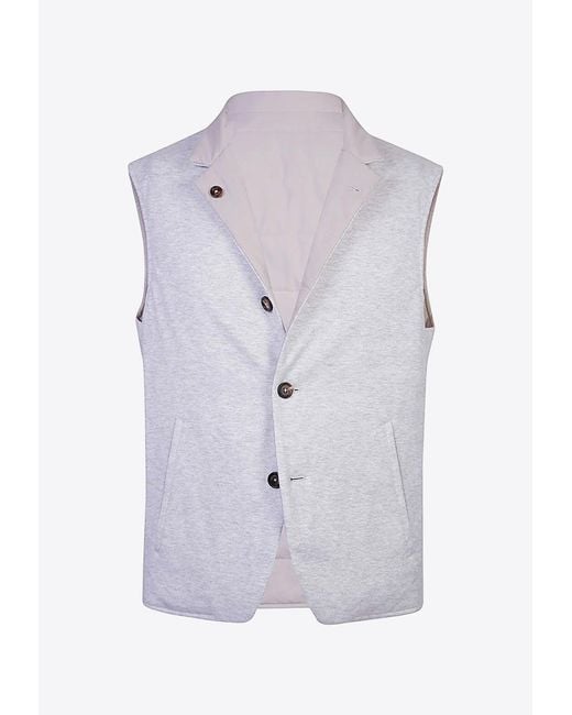 Eleventy Blue Reversible Buttoned Vest for men