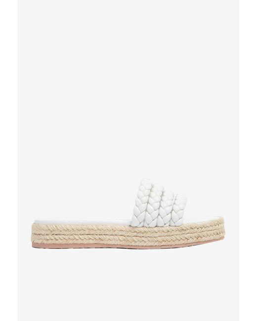 gianvito rossi braided metallic leather sandals