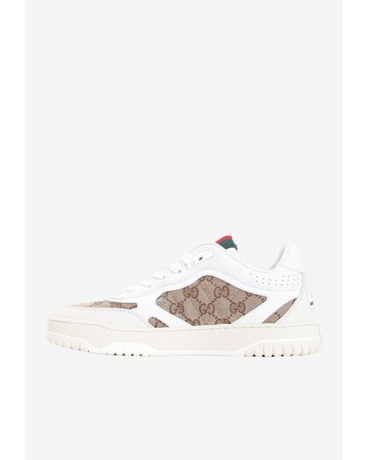 Gucci White Re-Web Gg Canvas Sneakers
