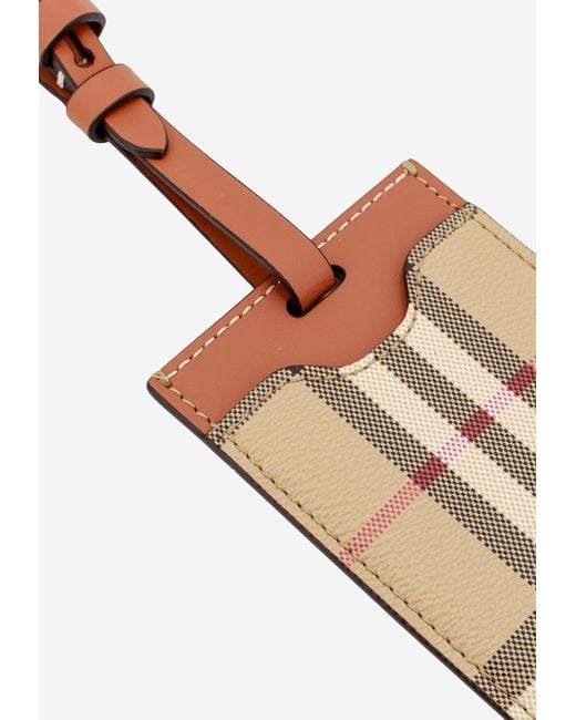 Burberry White Checked Suitcase Tag