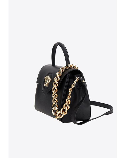 Versace Medium La Medusa Top Handle Bag in Black Lyst