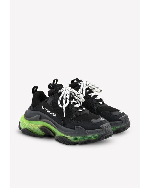 balenciaga triple s black transparent
