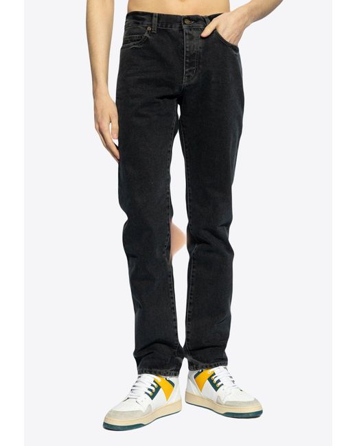 Saint Laurent Black Basic Slim-Fit Jeans for men