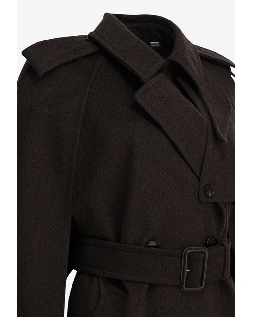 Burberry Black Belmont Cashmere Trench Cape