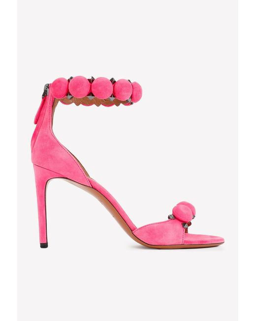 Alaïa La Bombe 90 Ankle Bracelet Sandals in Pink Lyst