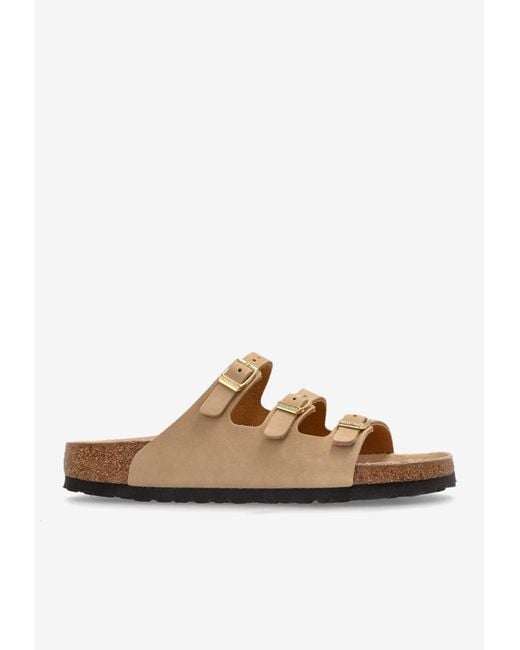 Birkenstock Brown Florida Fresh Triple-Strap Slides