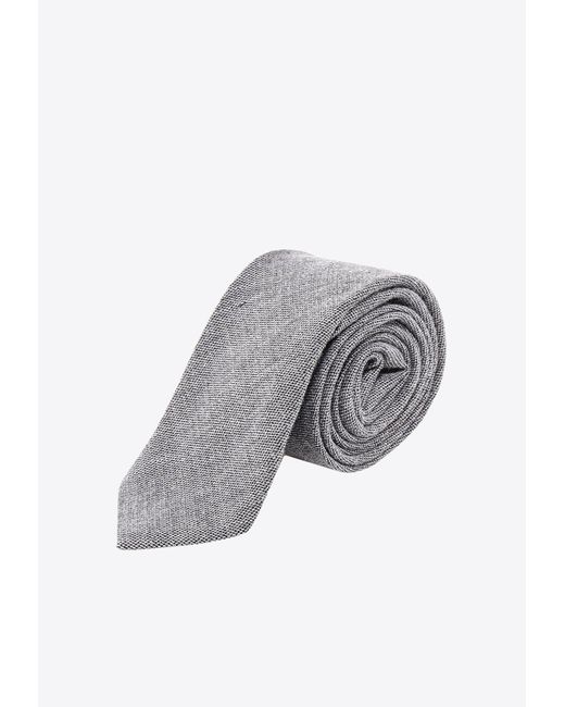 NICKY MILANO Gray Pointed-Tip Wool Tie for men