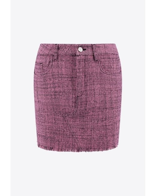 Stella McCartney Purple Mouline Wool Mini Skirt