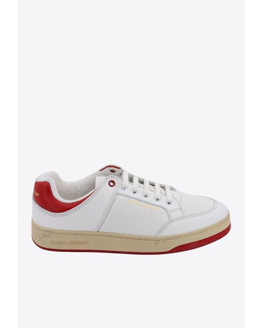 Saint Laurent White Sl/61 Low-Top Leather Sneakers for men