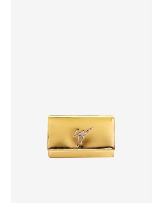 Giuseppe Zanotti Synthetic Cleopatra Metallic Clutch Bag With Chain