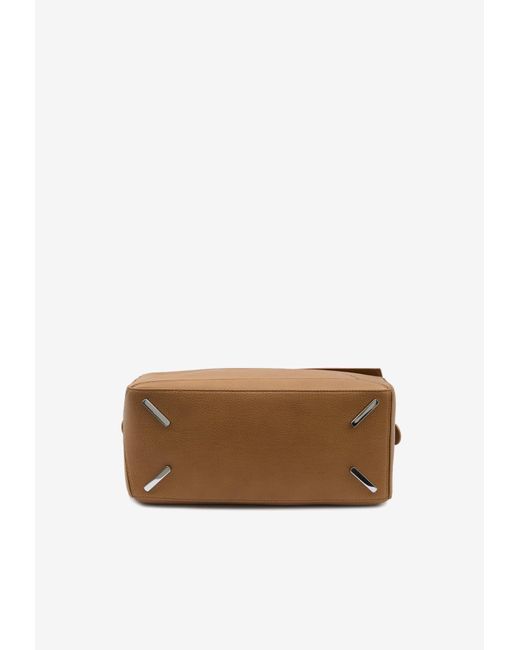 Loewe White Large Puzzle Edge Grained Leather Top Handle Bag for men