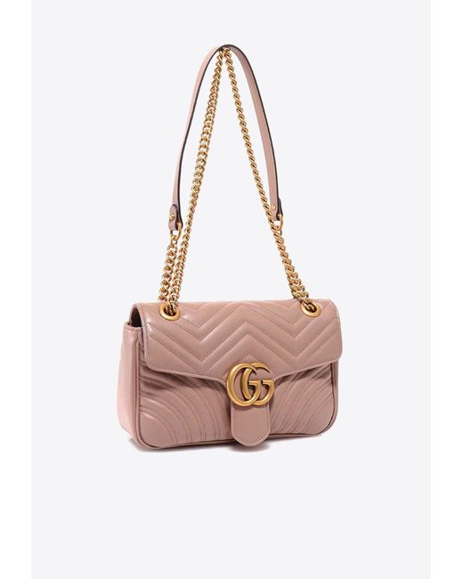 Gucci White Small Marmont Quilted Leather Crossbody Bag