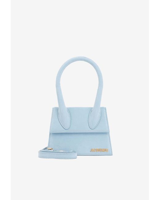 Jacquemus Le Chiquito Moyen Bag In Suede Leather in Blue | Lyst UK