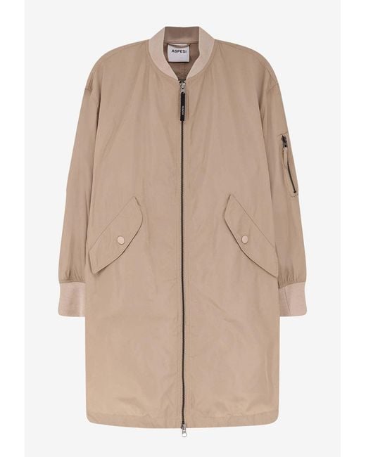 Aspesi Natural Zip-Up Technical Jacket
