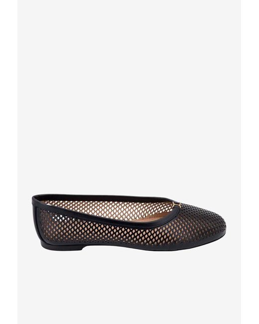 Chloé White Marcie Perforated Leather Ballet Flats