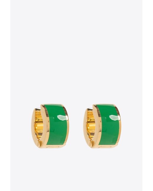 Bottega Veneta Green Mini Hoop Earrings