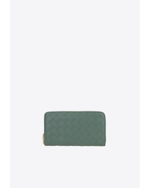 Bottega Veneta Green Zip-Around Wallet