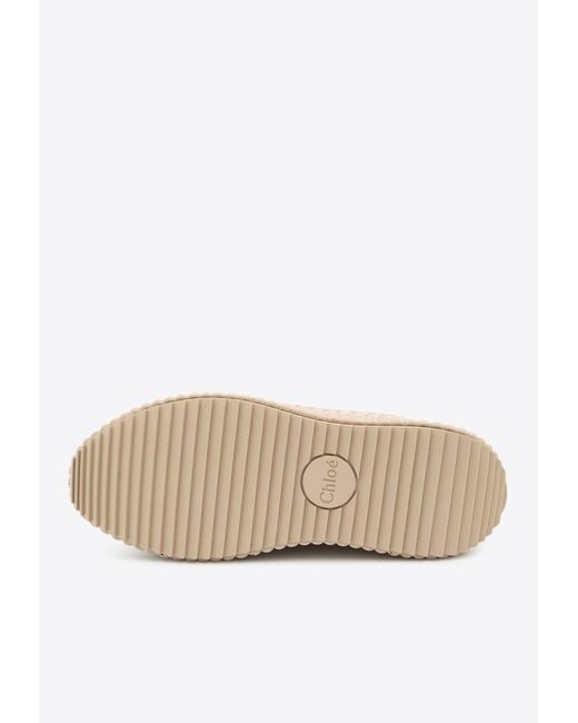 Chloé Natural Nama Suede Low-Top Sneakers