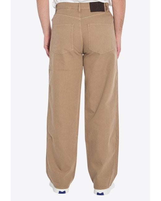 Burberry Natural Logo Patch Wide-Leg Pants for men