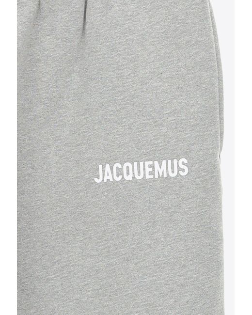 Jacquemus Gray Logo Print Track Pants for men