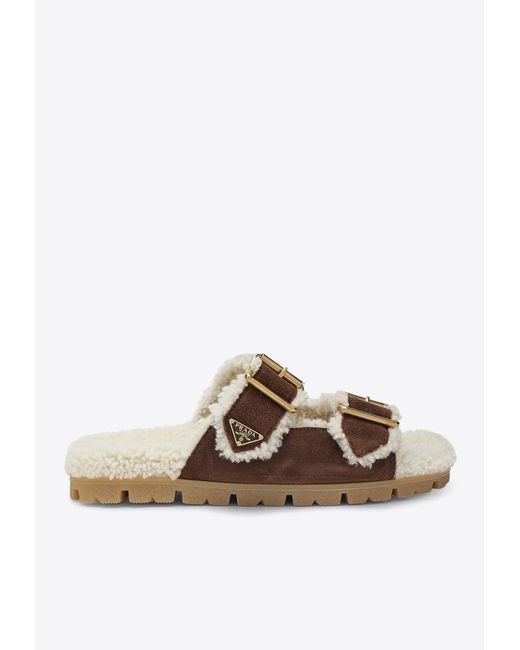 Prada Brown Sliders