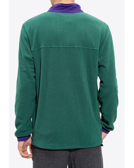Adidas Originals Green Wander Hour Quarter-Snap Fleece Sweatshirt for men