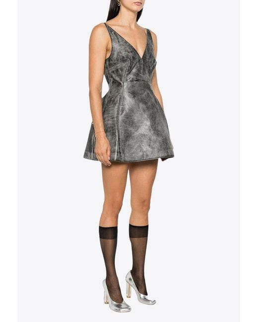 Marni Gray Flared Mini Dress