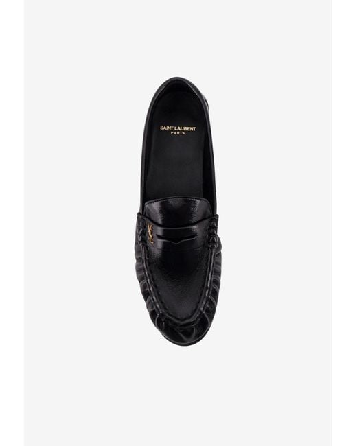 Saint Laurent Black Le Loafer Leather Penny Loafers for men