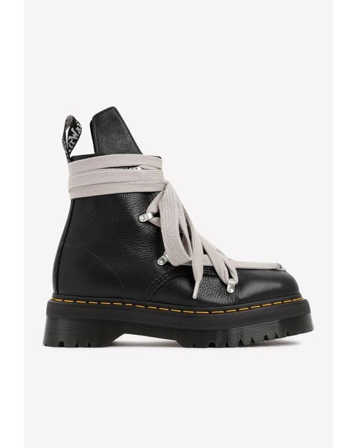 Rick Owens X Dr Martens Pentagram Jumbo Lace Boots in Black for