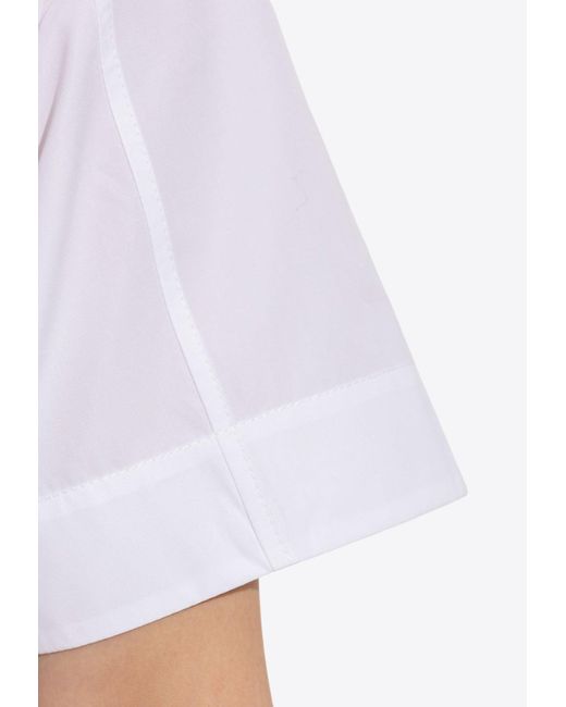 Alexander McQueen White Short-Sleeved Tailored Blouse